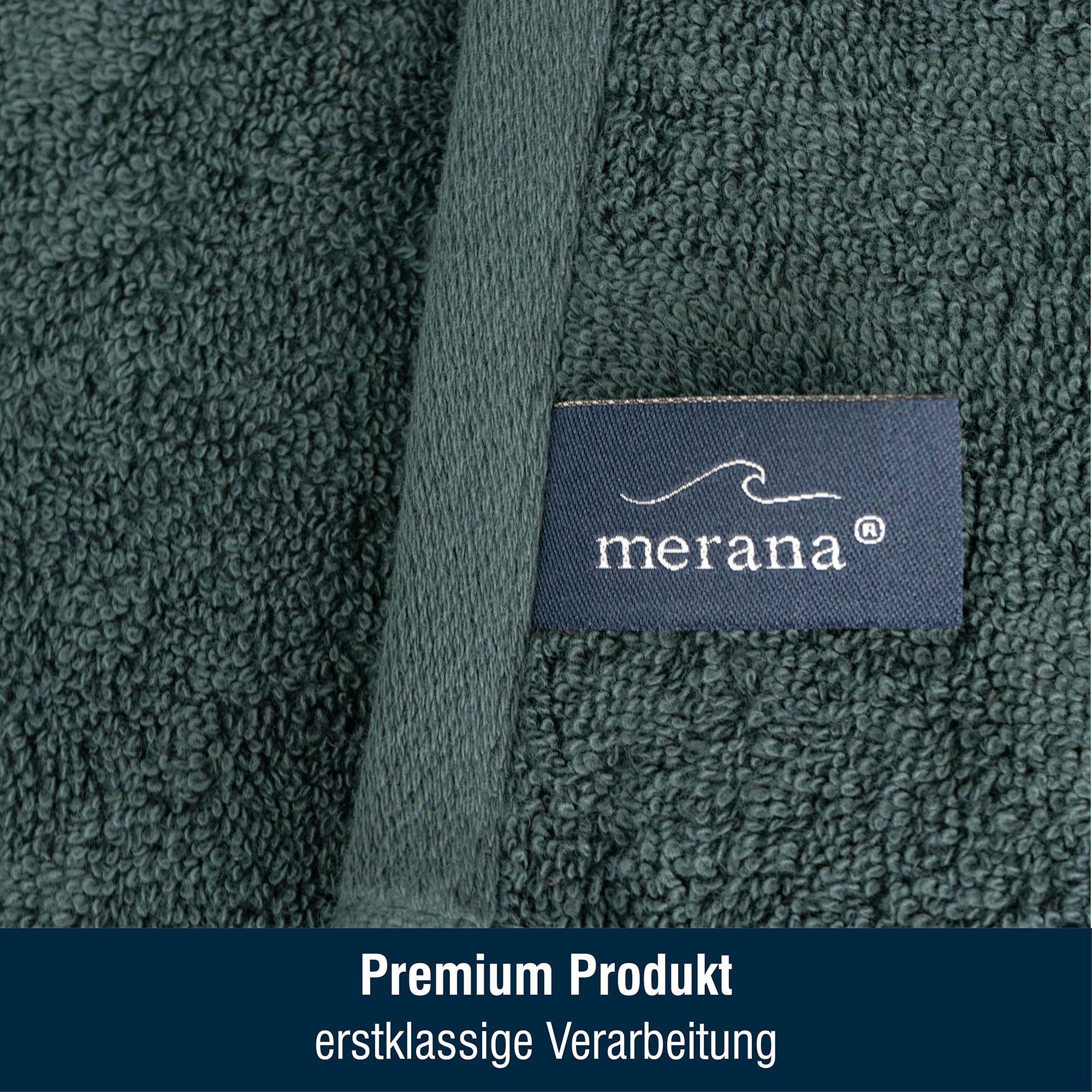 Merana Rome Washcloth Set Absorbent Soft and Lint- Terry Wash Mitts in Luxury Quality Heavy Organic Cotton 590 GSM (Jungle Green - Image 4