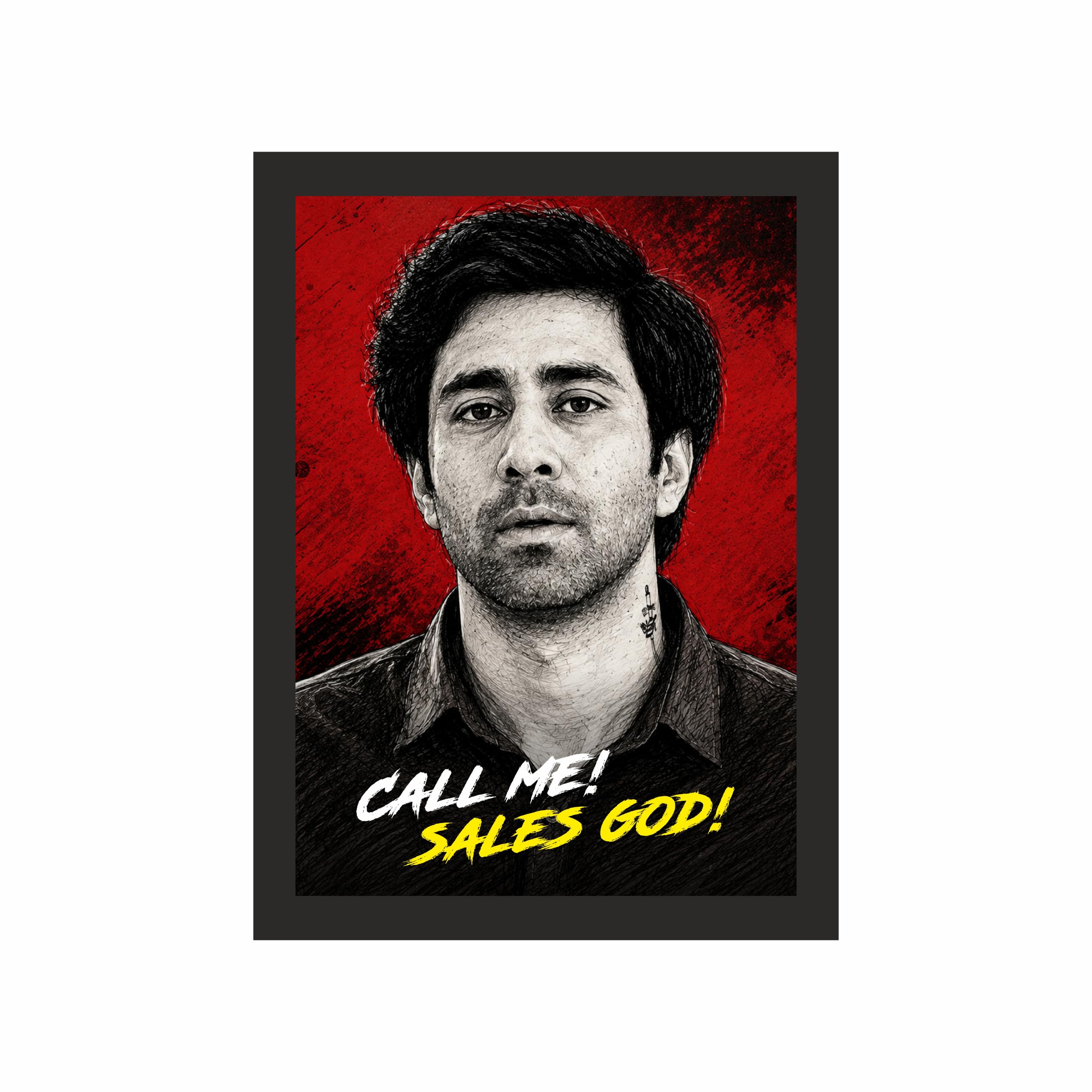 Sapne vs Everyone Call Me Sales God Photo Frame A4 Black – view 3