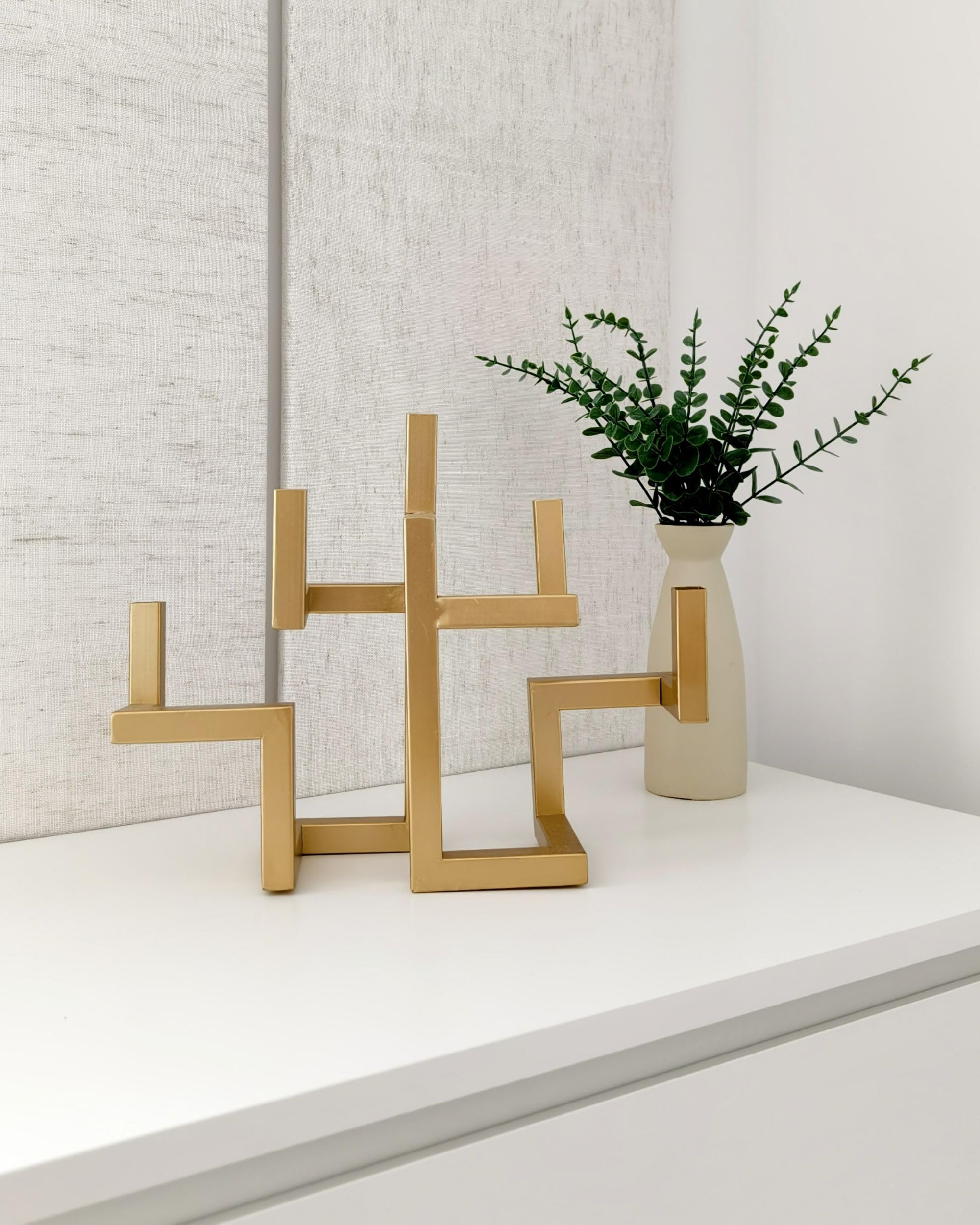 Kerzenständer für 5 Kerzen Metall Gold minimalistische Deko Raposo
