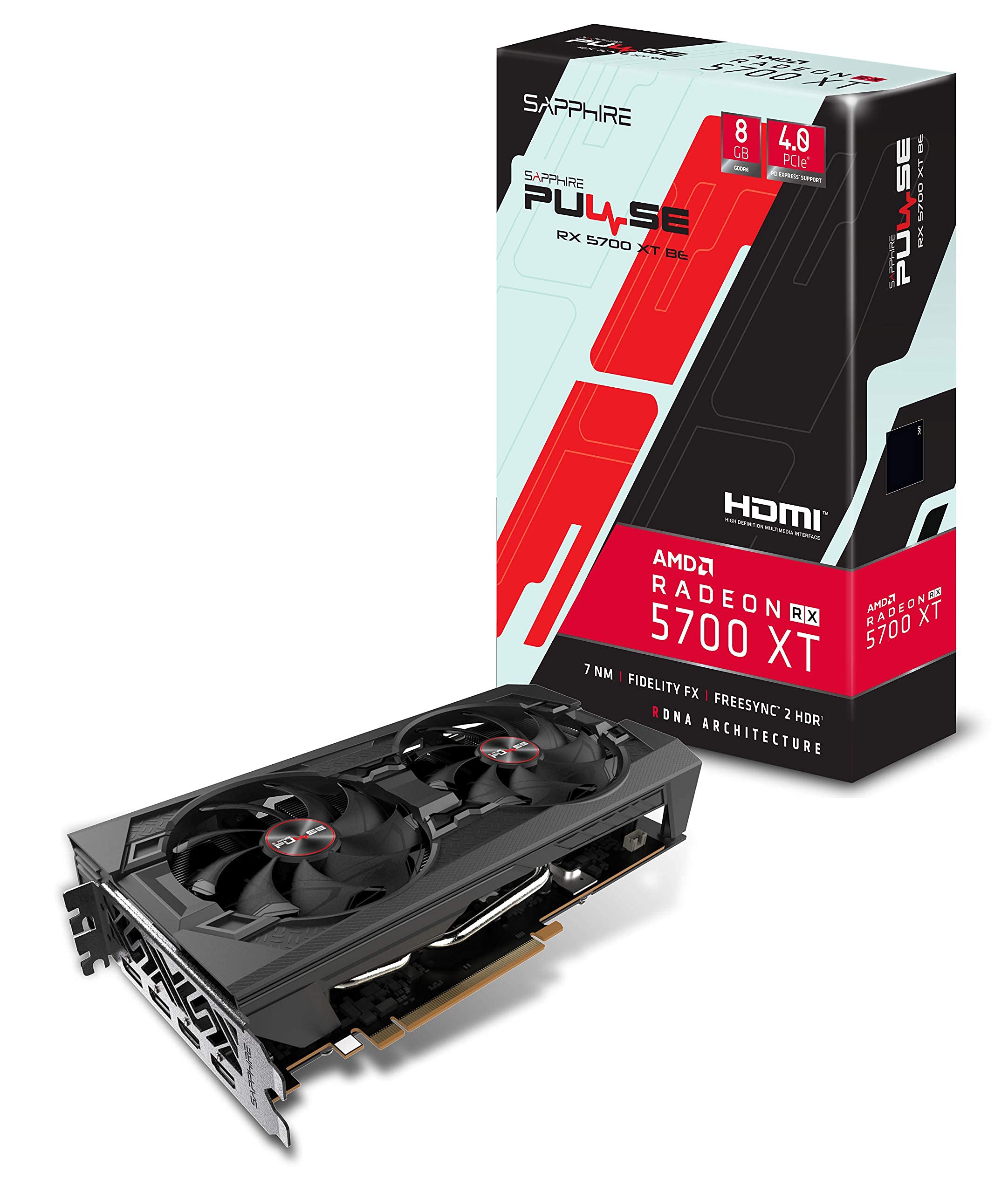 Sapphire Technology 11293-09-20G Radeon PULSE RX 5700 XT BE 8GB GDDR6 HDMI / Triple DP OC w/ Backplate (UEFI) PCIe 4.0 Graphics Card (Renewed)