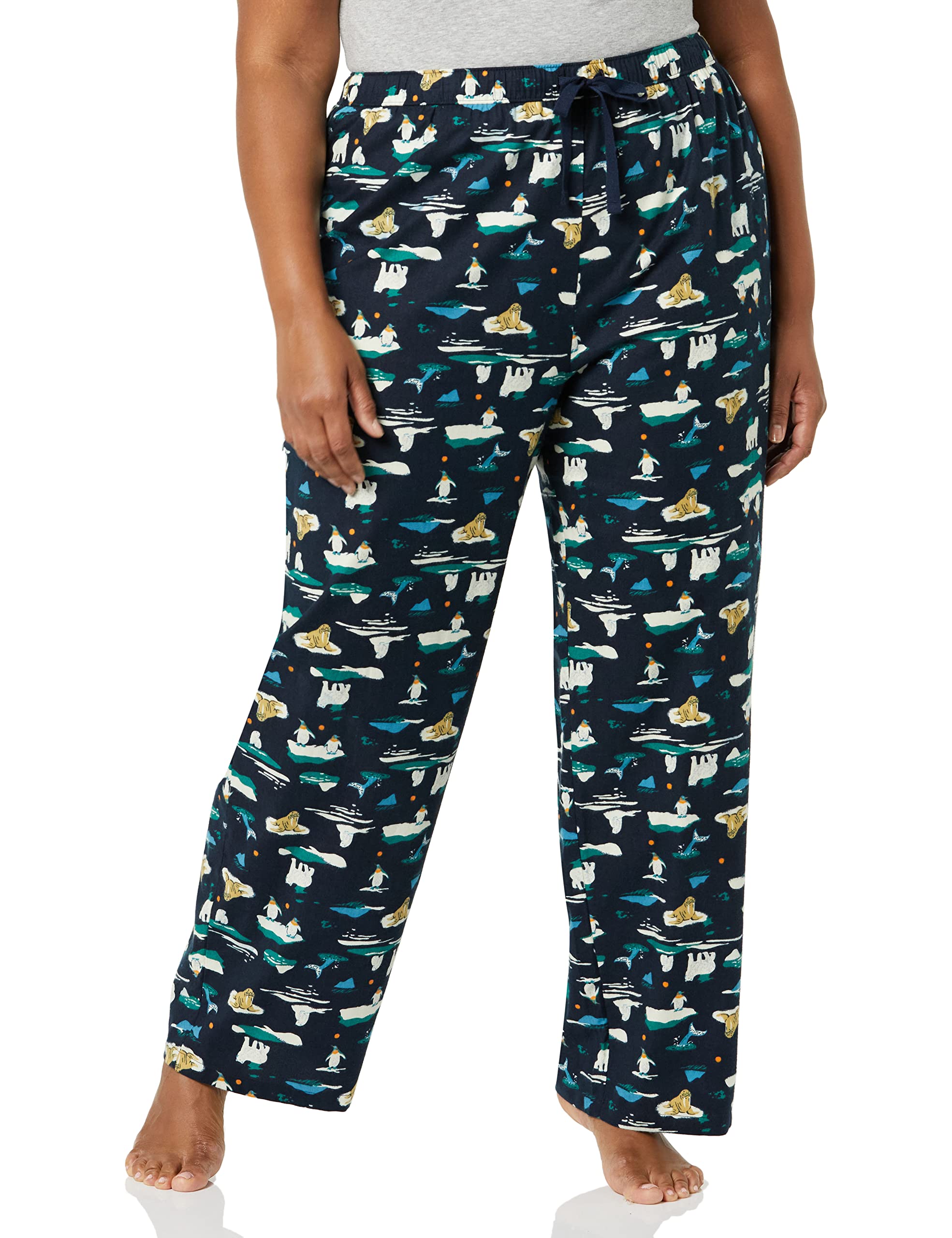 Amazon Essentials Women's Flannel Pajama Sleep Pant - Discontinued Colours, Navy Arctic Creatures, XXS
