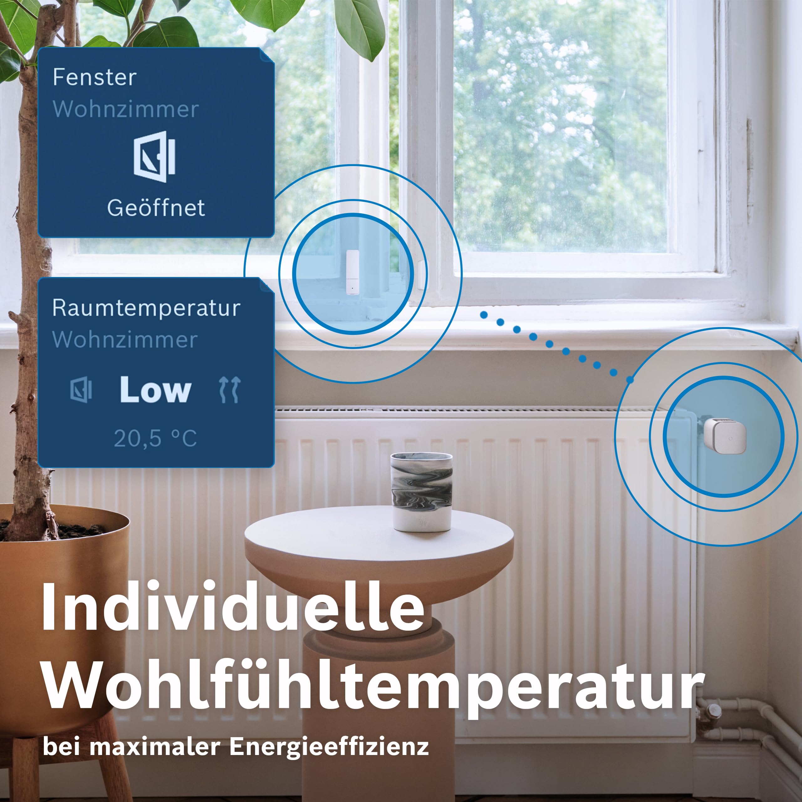 Bosch Smart Home smartes Heizkörperthermostat Starter-Set, 1x Controller II, 3x Heizkörperthermostat II [+M]