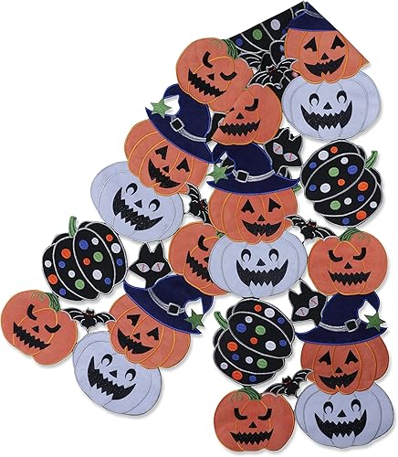 Pillow Perfect Camino de mesa para fiesta de Halloween para interiores, 69 x 14 pulgadas, negro