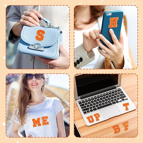 Miniatura 69 de Morcheiong 26 parches de letras de felpilla autoadhesivas de la A a la Z, letras de felpilla para ropa, tela, zapatos y bolsas (verde oscuro)