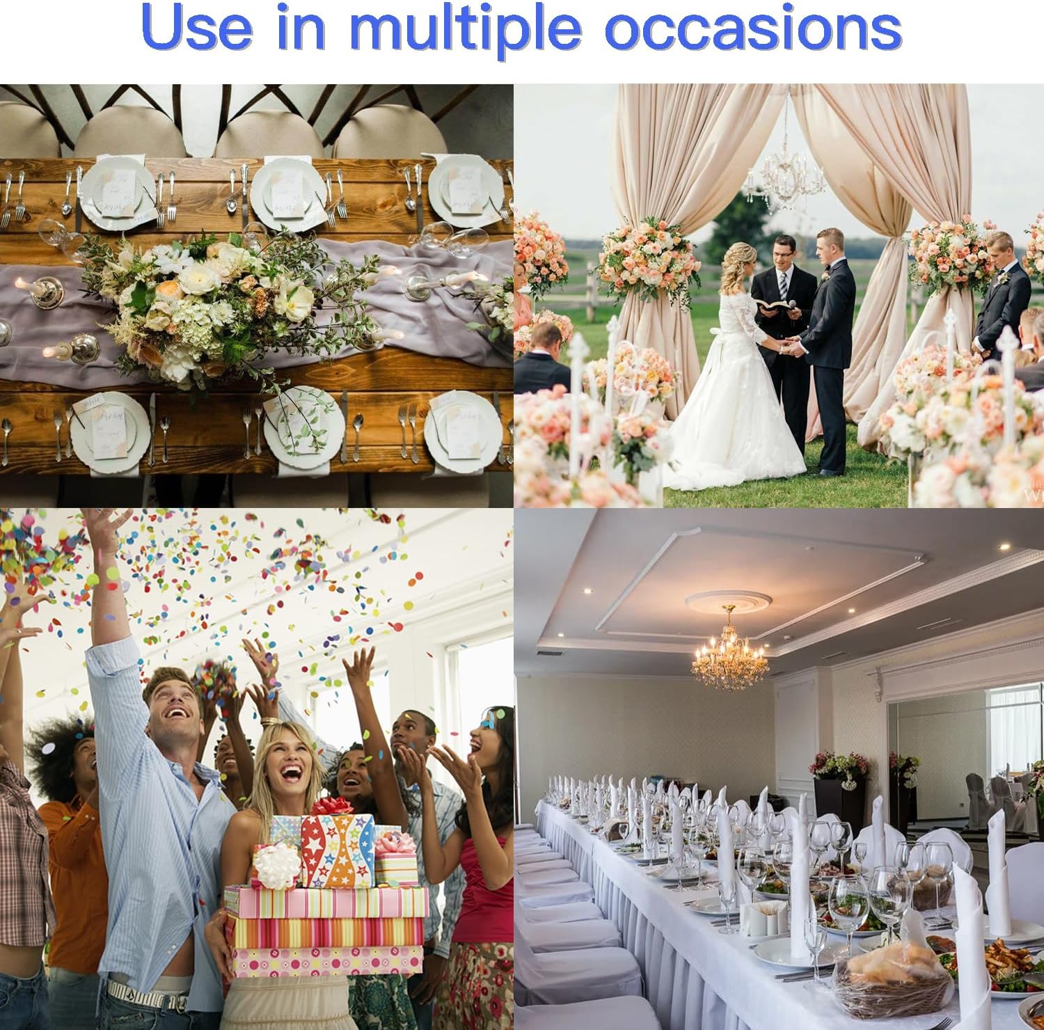 100PCS Spandex Stretch Chair Sashes Bows Elastic Chair Cover Bands Ties with Buckle Slider for Wedding Party Reception Events Universal Ceremony Banquet Decorations(Royal Blue)