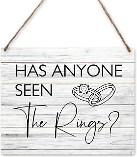 Ring Bearer Sign, Wedding Signs Has Anyone Seen The Rings Wood Plaque, Rustic Wedding Home Wall Hanging Decor Here Comes The Bride Sign (A03)