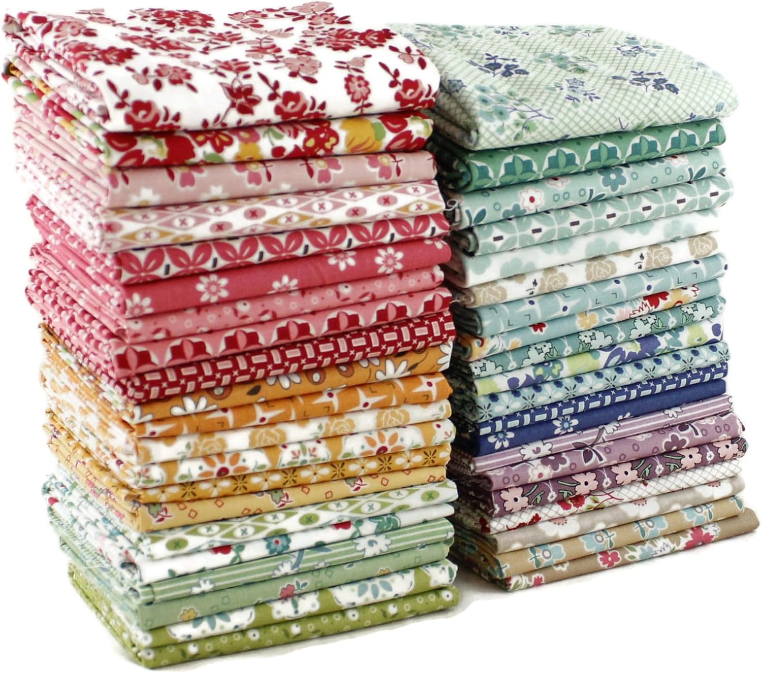 Bee Vintage Fat Eighth Bundle (40 Pieces) by Lori Holt for Riley Blake 9 x 21 inches (22.86 cm x 53.34 cm) Fabric cuts DIY Quilt Fabric