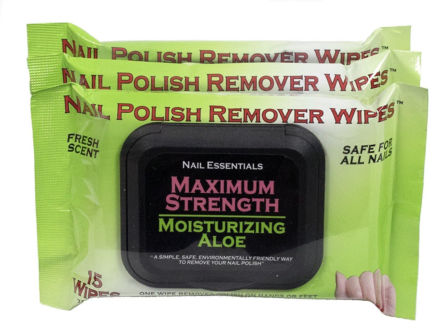 Nail Polish Remover Wipes - Moisturizing Aloe - Single (Green Package)