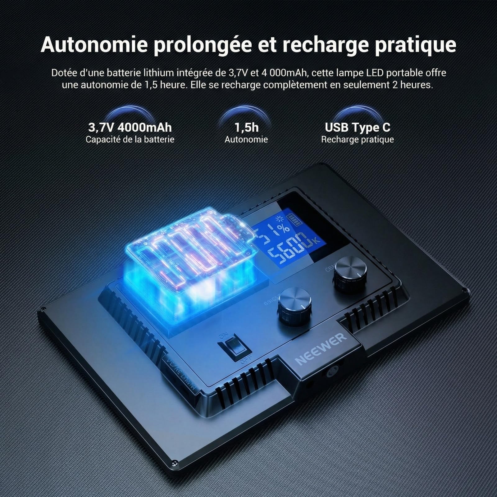 NEEWER 9" Basics Panneau LED avec Trépied de Bureau,NL-120B