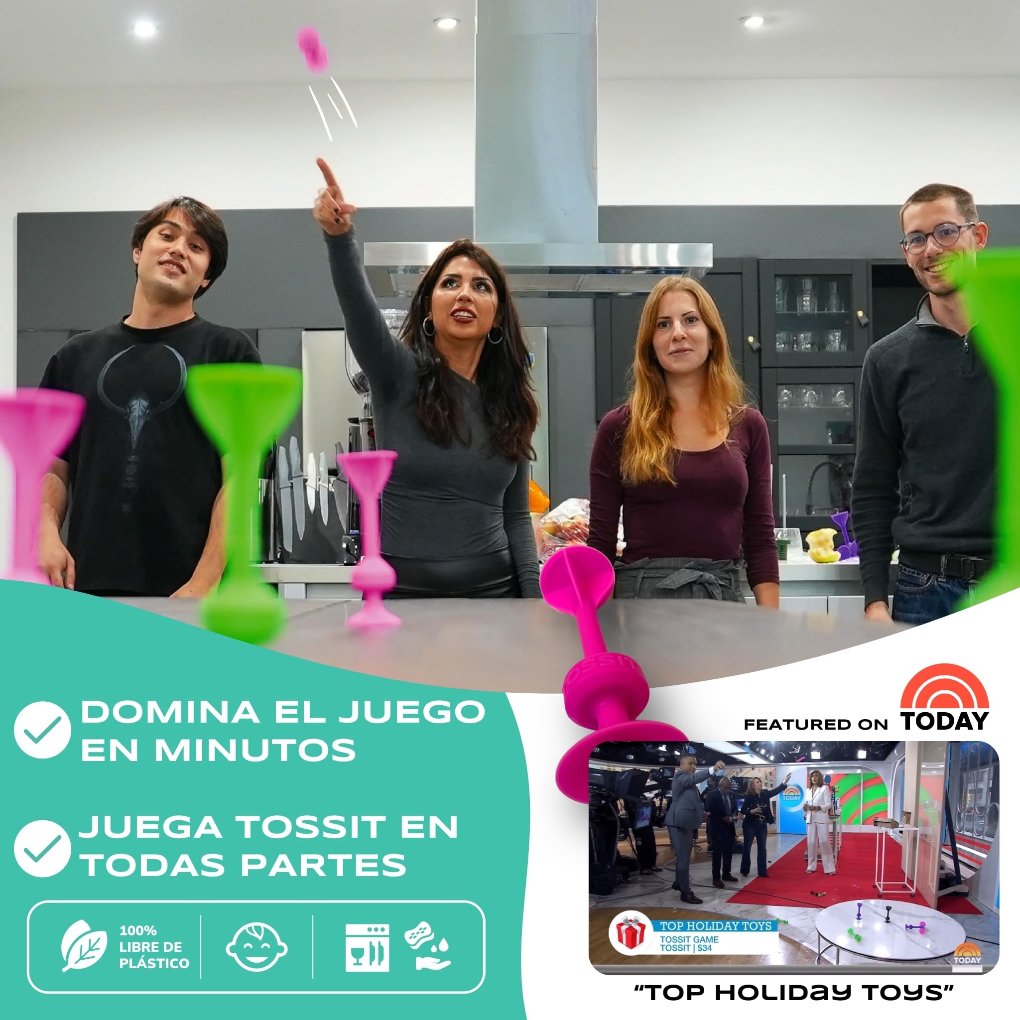 TOSSIT Juego Dardos de Silicona Ventosa Familia Amigos Petanca Bocha Navidad Diversión Portátil Ediciones Limitadas