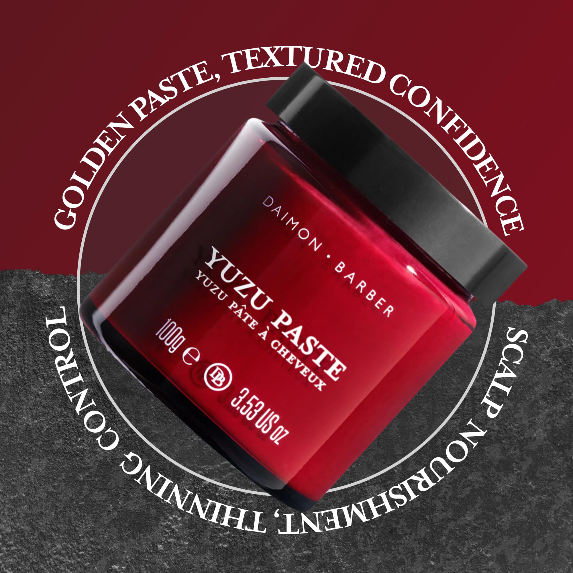 Daimon Barber Goldstein's Golden Yuzu Paste Medium Hold, Ltd Edition 100g | Limited Edition Yuzu Paste with Medium Hold and Natural Finish. Adds Texture, Definition and Nourishes Fine Thinning Hair.