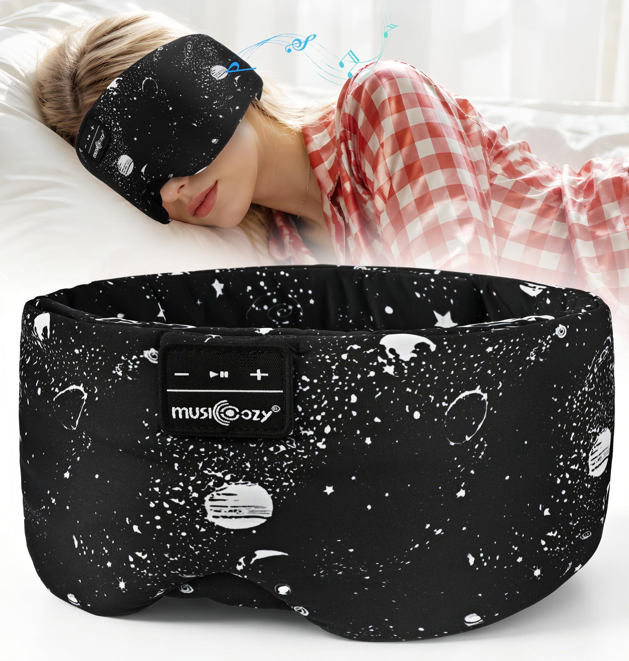 MUSICOZY 3D Mulberry Silk Sleep Mask Bluetooth 5.4 Headphones Full Coverage | Luxury Silk Eye Mask with Blackout Design Ultra Thin Speakers, Side Sleeper Comfort for Travel Relaxation Gifts for Men Women-image-43