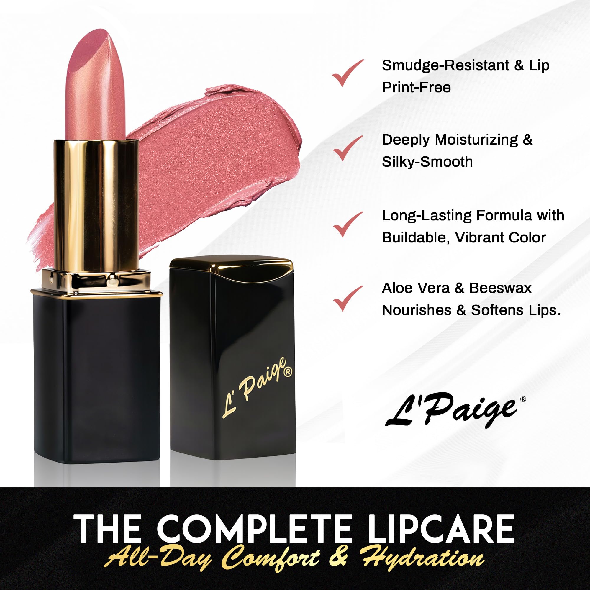 L 'paige Diseñador Lipstick L38 Champán, all-natural, Aloevera, duraderos Hidratante
