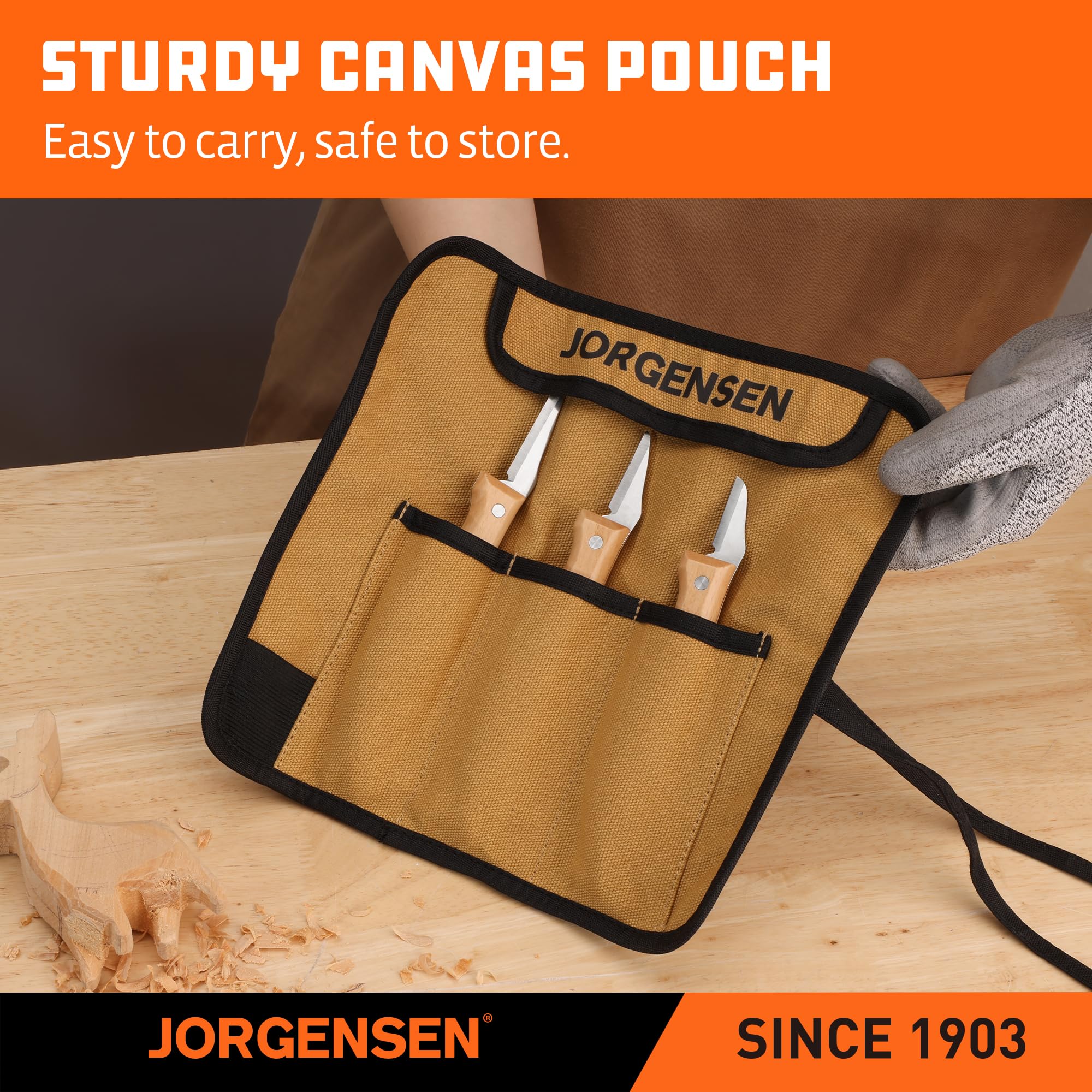 Jorgensen 3-Piece Wood Carving Tool Set with Stainless Steel Knives — Amazon image 8