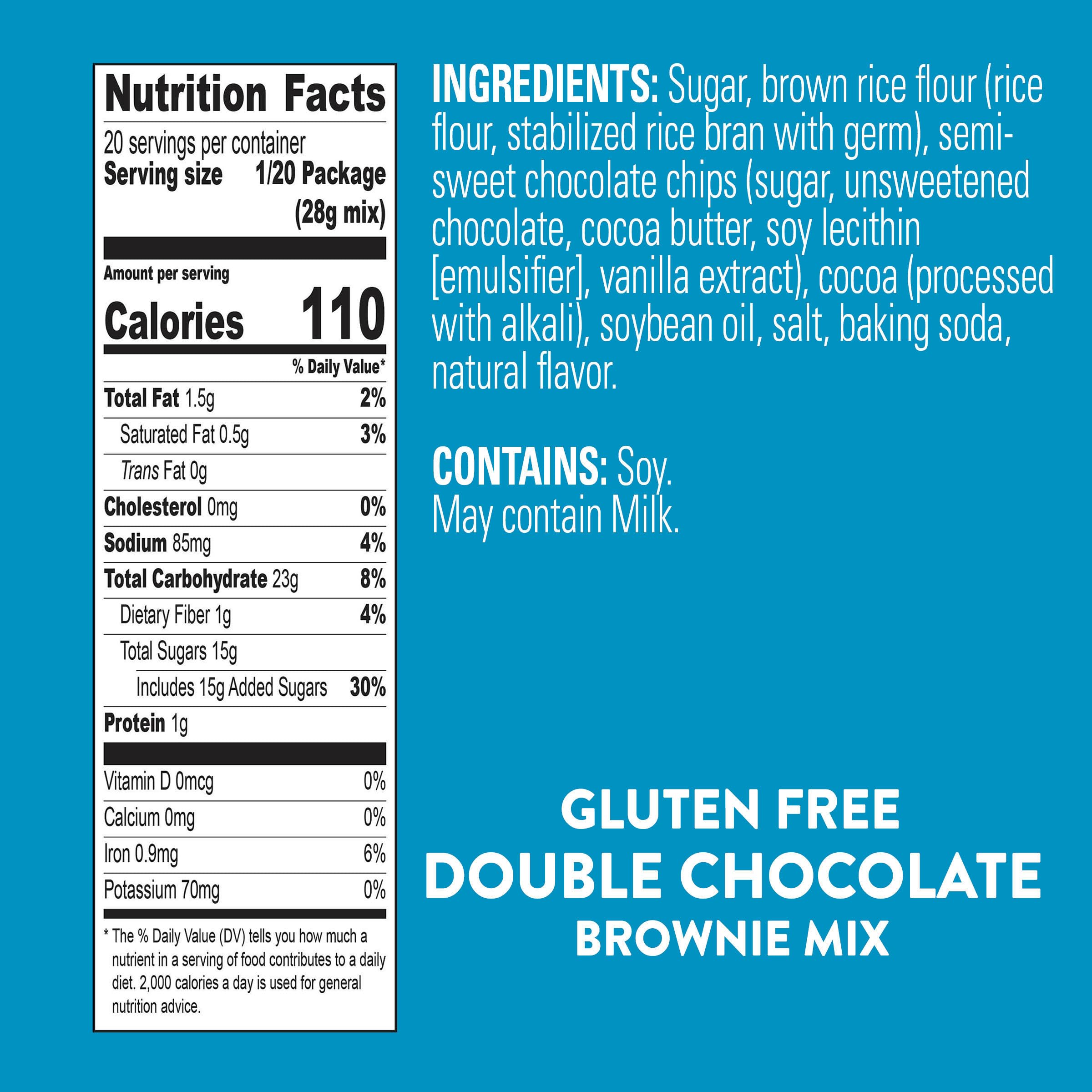 Krusteaz Gluten Free Double Chocolate Brownie Mix, 20-Ounce Boxes (Pack of 8)