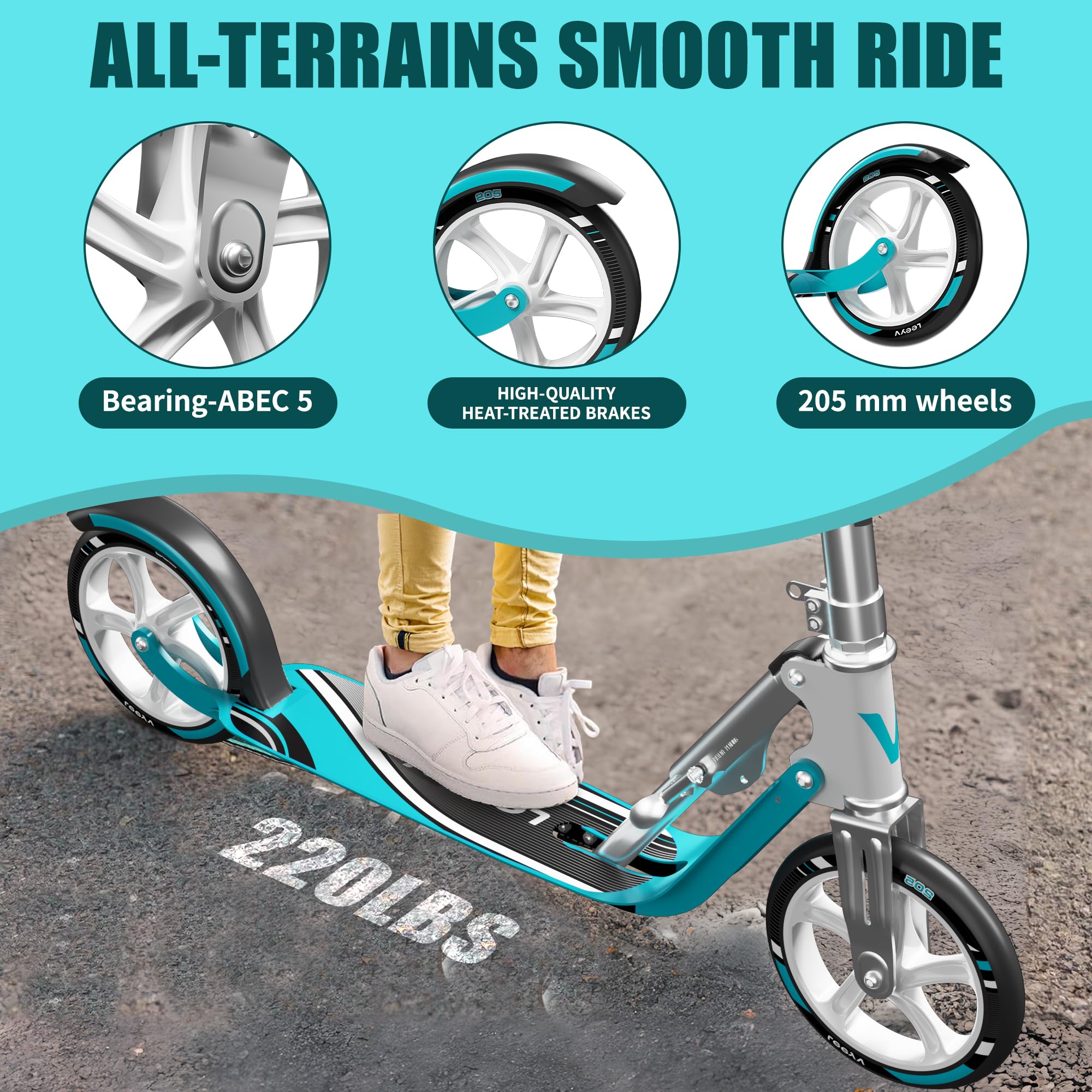 Scooter Foldable - Adjustable Height & Foldable - Scooter