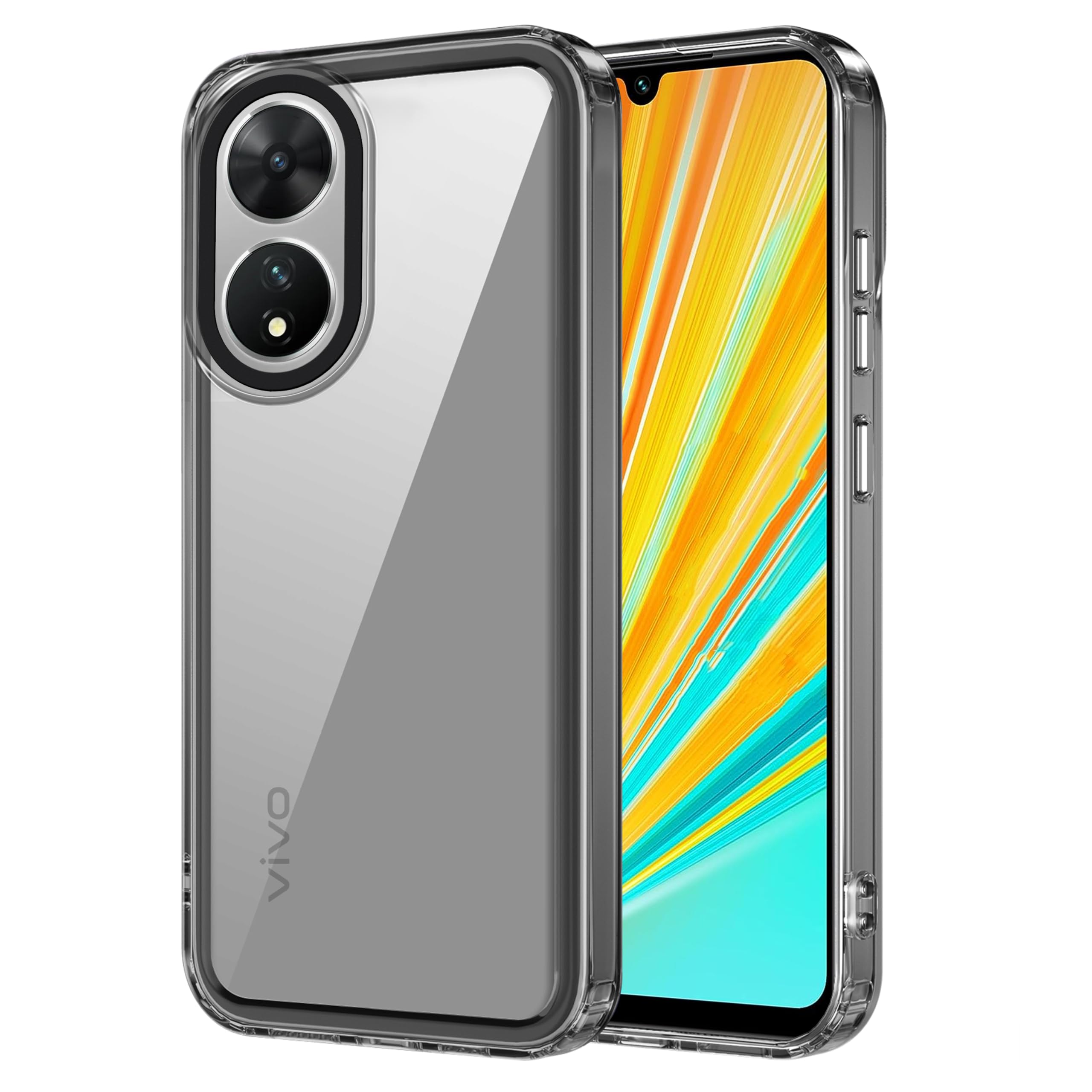 Amazon Basics Back Case Cover for VIVO T2 5G (TPU + PC_Translucent Black) (B0CSPQLGSR) Amazon Price History, Amazon Price Tracker