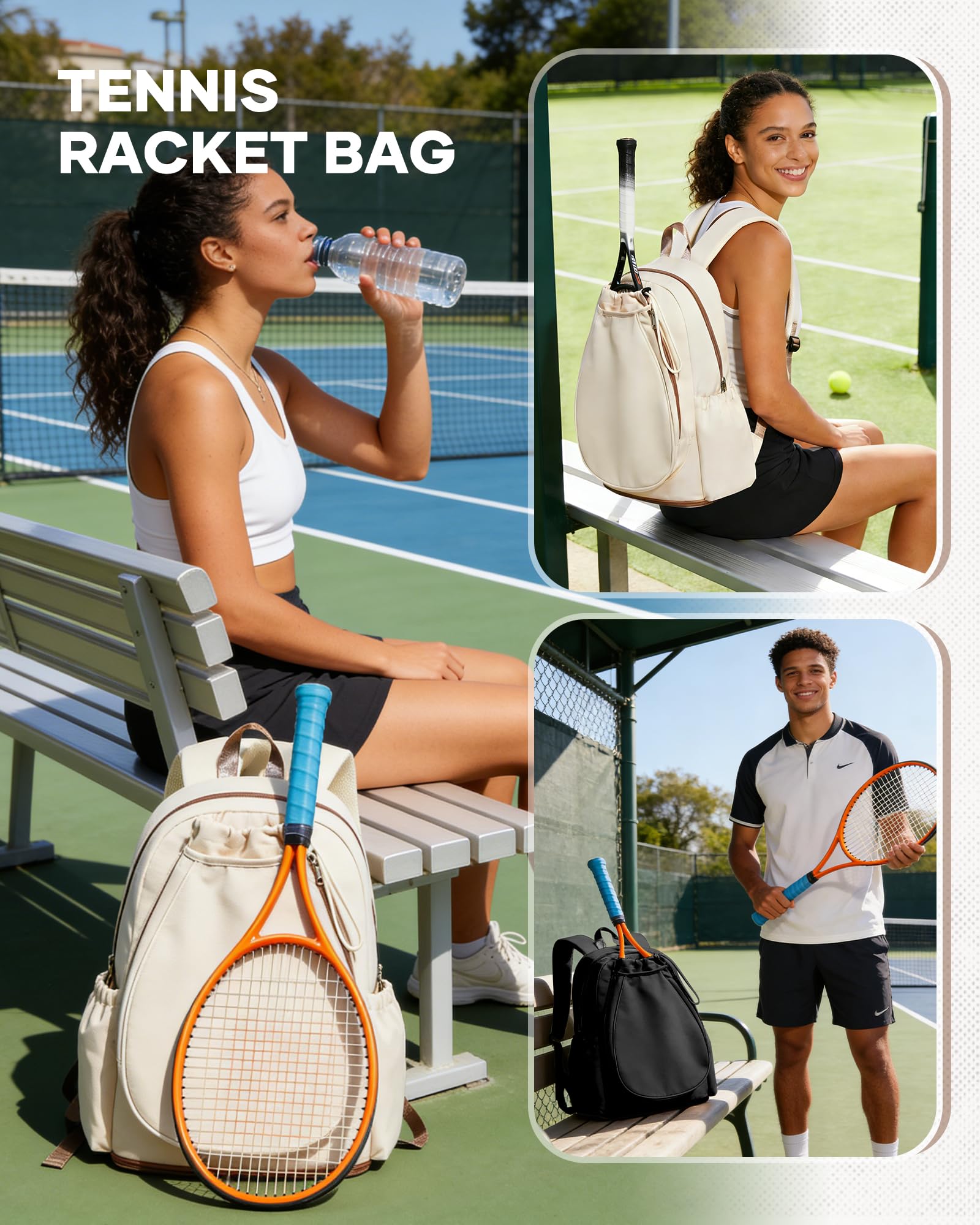 BJLFS Tennisrucksack,Tennistasche,Unisex Tennis Rucksack für Damen Herren,Schlägertasche Rucksack Tasche für Tennis Badminton,Tennisrucksack Sportrucksack,Backpack,Sporttasche