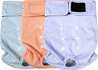 Vista 9 de Leekalos Pañales reutilizables lavables para perras (3 unidades) – Pañales para perritos altamente absorbentes – Pañales ajustables para cachorros