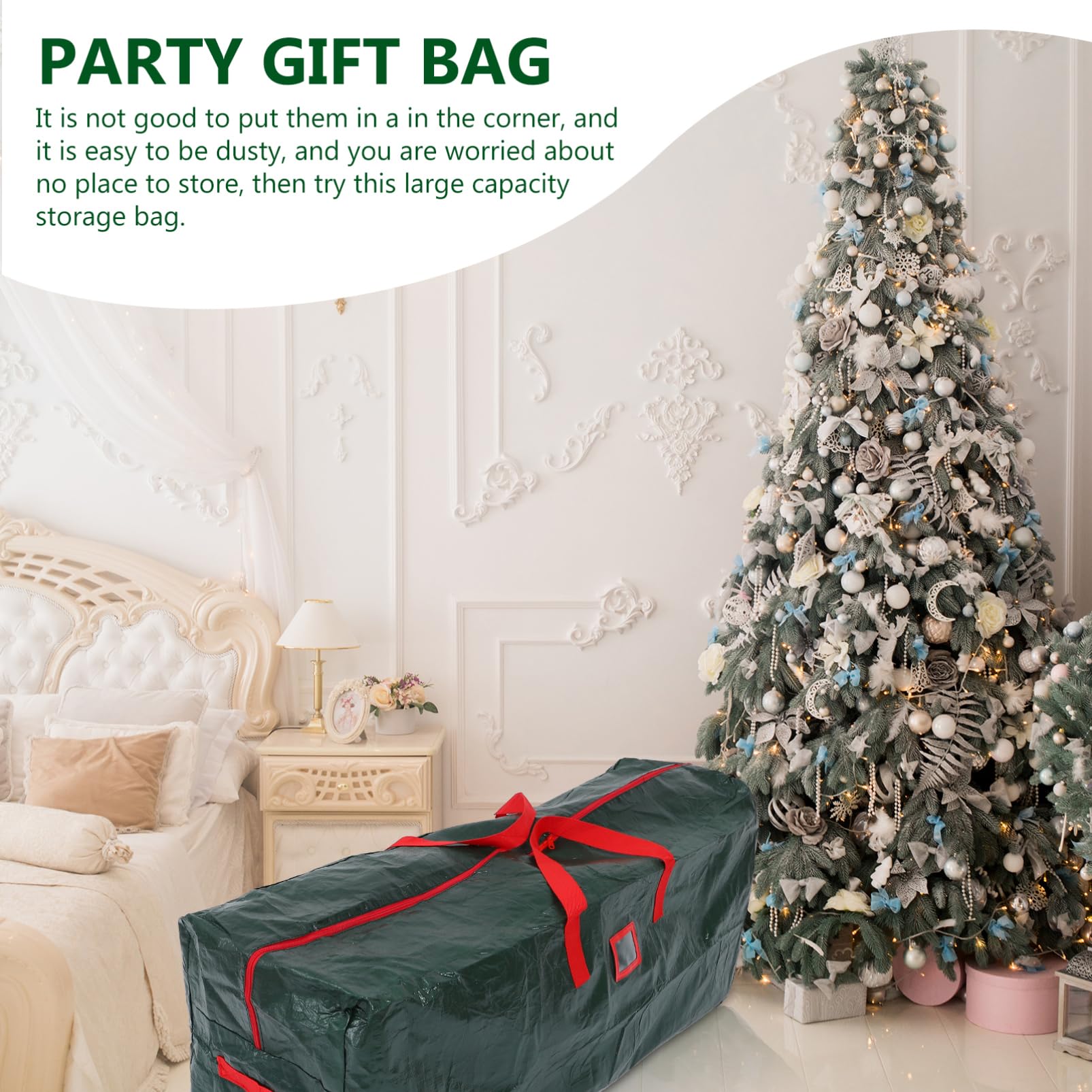 DOITOOL 1pc Christmas Tree Storage Bag Xmas Tree Organizer Zipper Closure Capacity for Easy Dust and for Holiday Storage