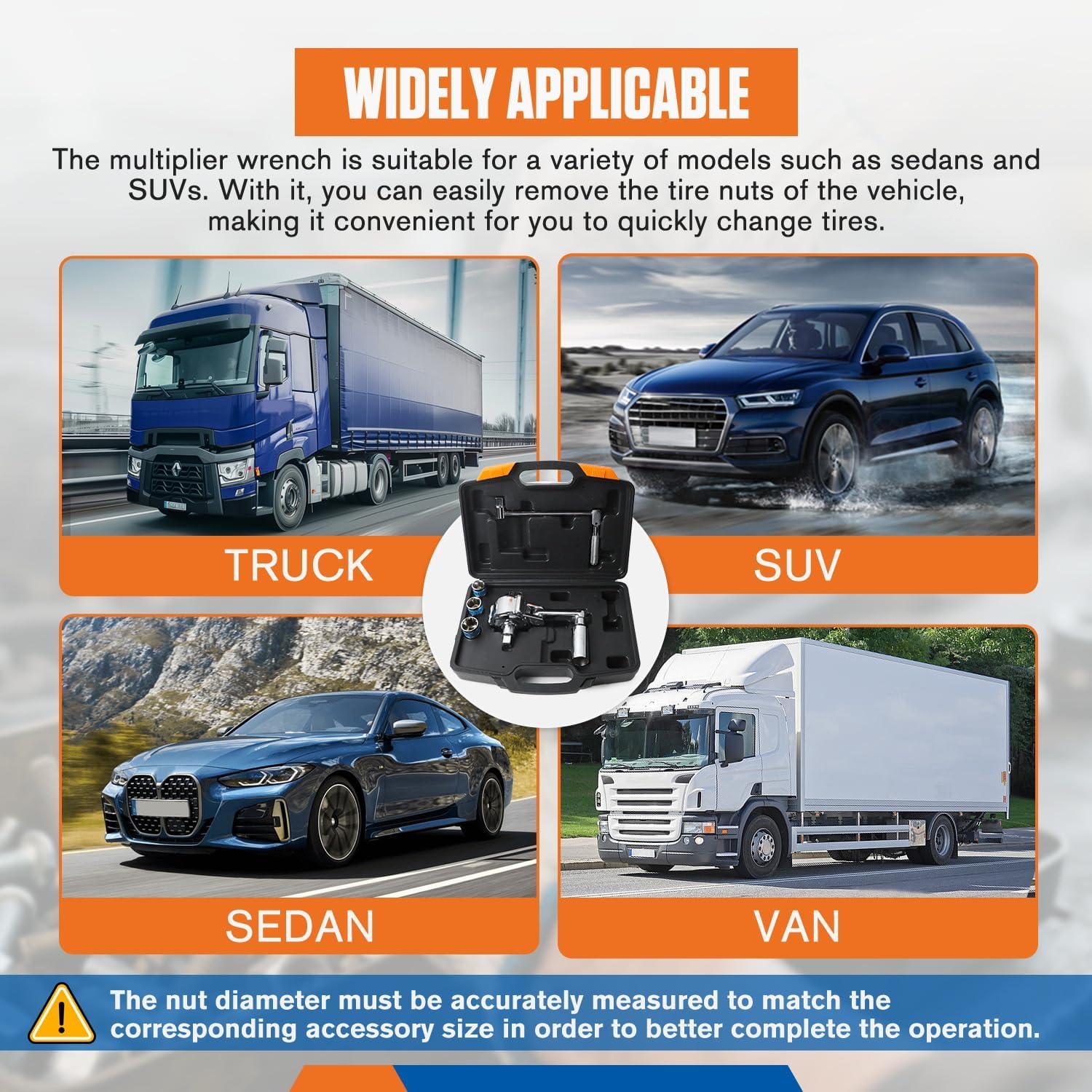 Torque Multiplier Wrench Lug Nut Removal Tool 1:16 Labor Saving Heavy Duty Lug Nut Remover Wrench Set 1/2" Driver Torque Wrench With 17mm/19mm/21mm Sockets,And Carrying Case