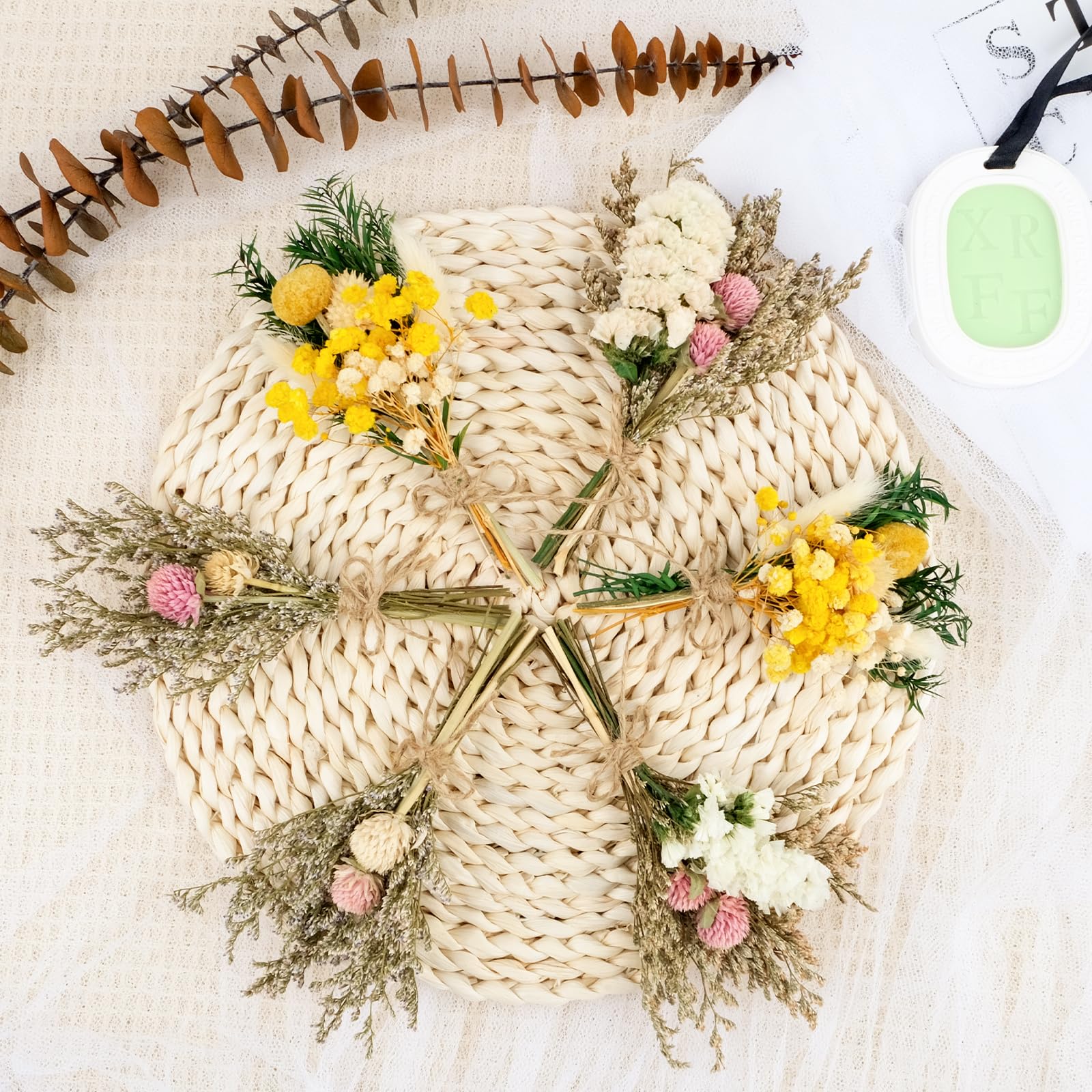 6 Ramos Mini Flores Secas Nomeolvides, Pequeños Ramilletes de Flores Secas, Decoración Natural para Scrapbooking, Bullet Journal, Álbum de Fotos, Manualidades, Sobres y Cajas de Regalo
