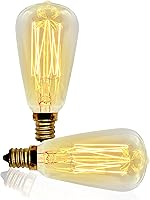 Vista 1 de Bombilla Edison retro vintage, ST38, 40 W, base E12 (pequeña), paquete de 2