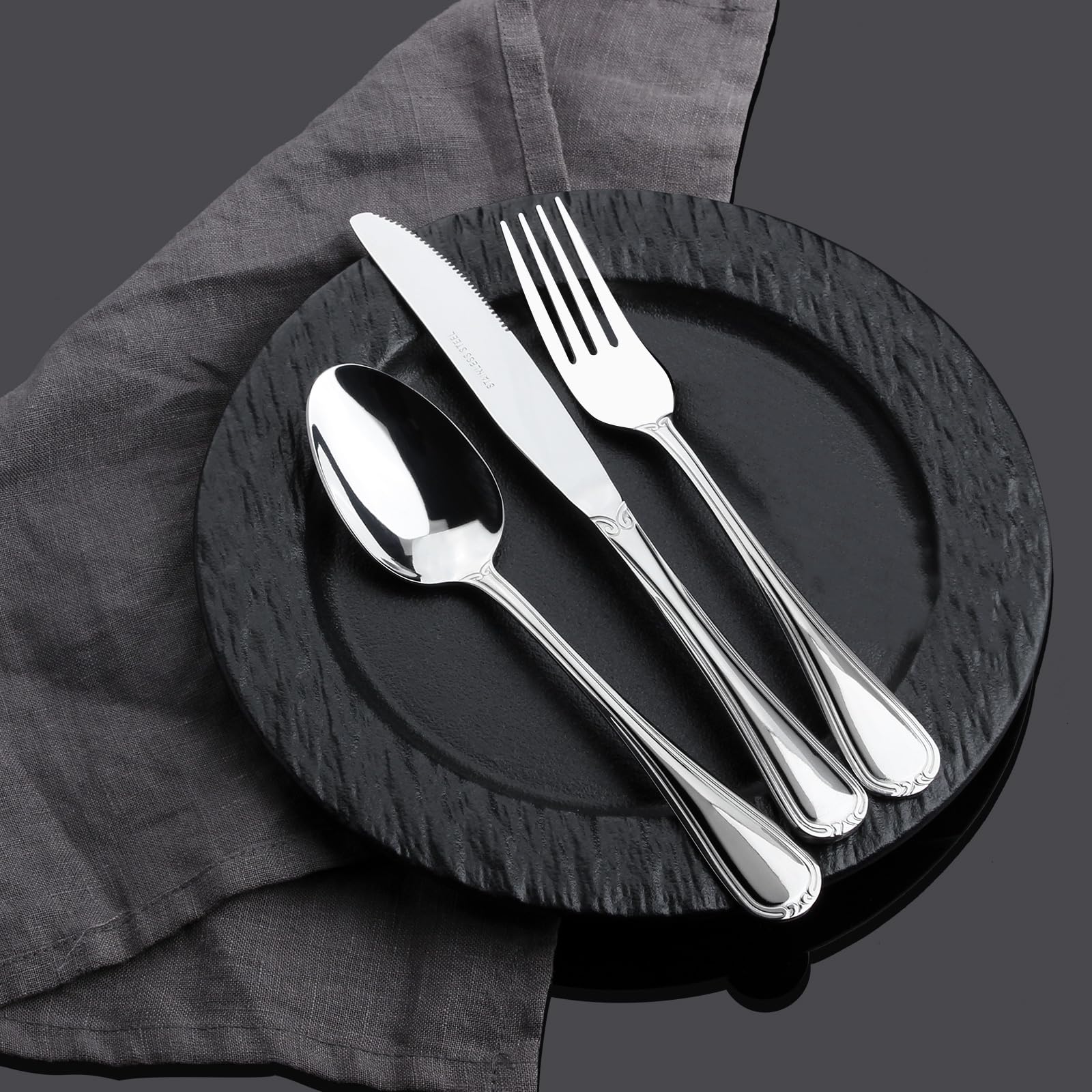 Set Couverts De Table Pour 6 Personnes, Ménagère En Acier Inoxydable, Y