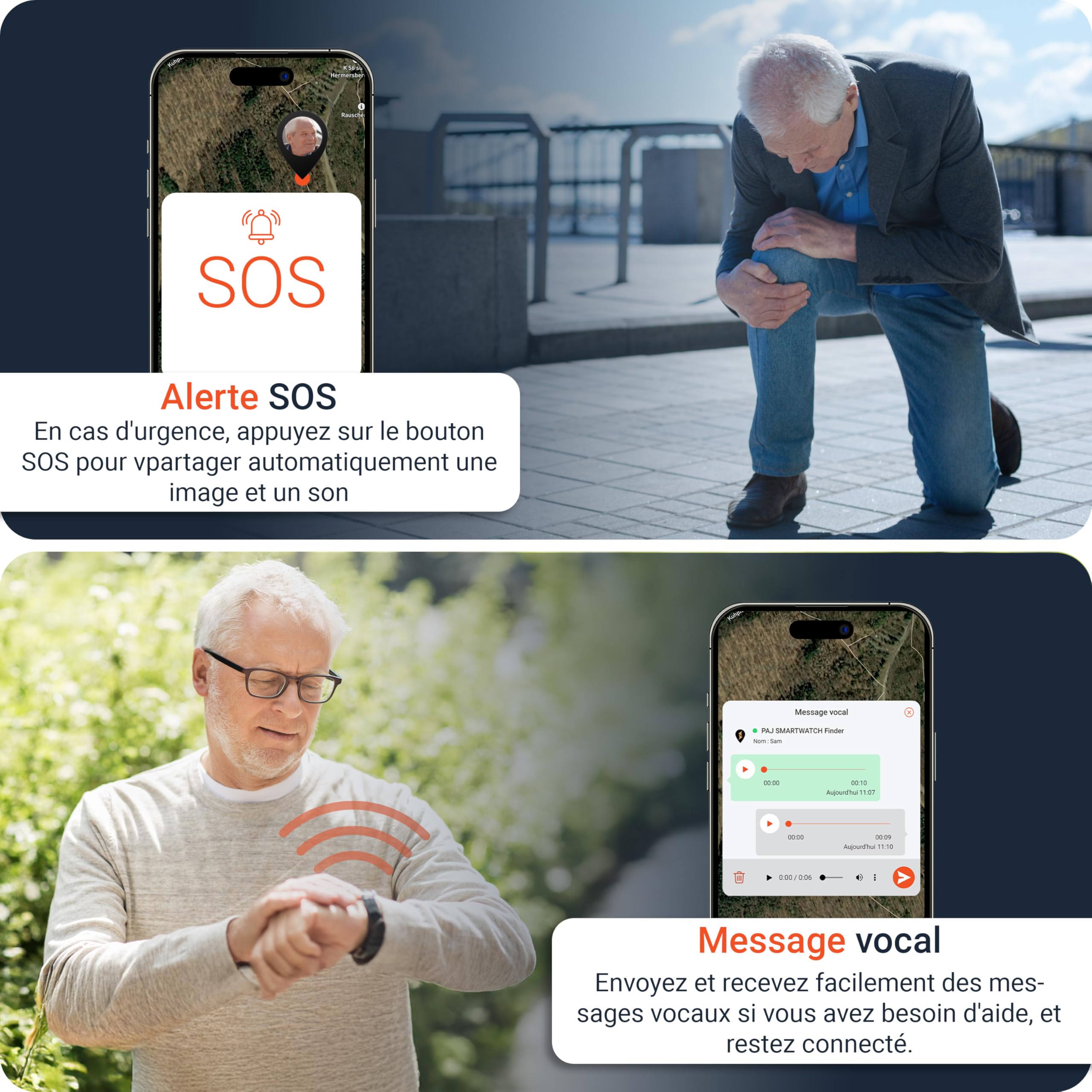 PAJ Smartwatch Finder 4G avec Fonction d’Appel - Montre GPS pour Enfants et Seniors - localisation en Temps réel - SOS - caméra - Messages vocaux et étanchéité – Idéale pour Les Soins Alzheimer
