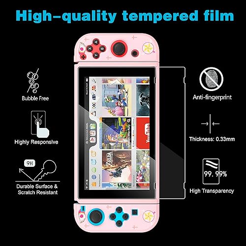 Miniatura 3 de oqpa Funda para Nintendo Switch con diseño de dibujos animados kawaii, divertida funda de juego de interruptor de moda divertida para niñas, niños y