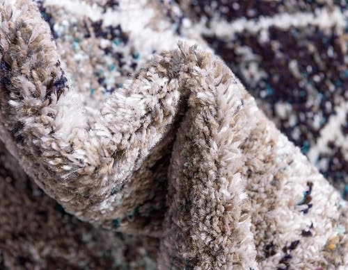 Miniatura 8 de Unique Loom Trellis Frieze Collection - Alfombra geométrica (6 x 9 pies, azul multi marfil)