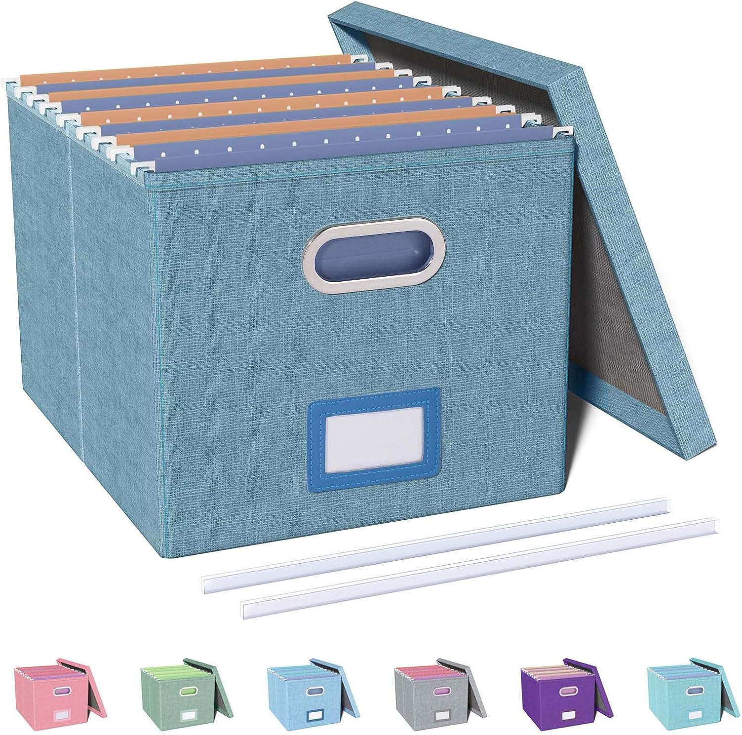 Oterri File Box with Lid, Letter/Legal Size, File Organizer for Hanging ...