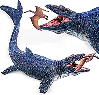 Vista 1 de SIENON Jurassic Mosasaurus - Figura de juguete de dinosaurio de 11.4 pulgadas, Mosasaurus Caza de Modelo de Pterosaurio, figuras de dinosaurio
