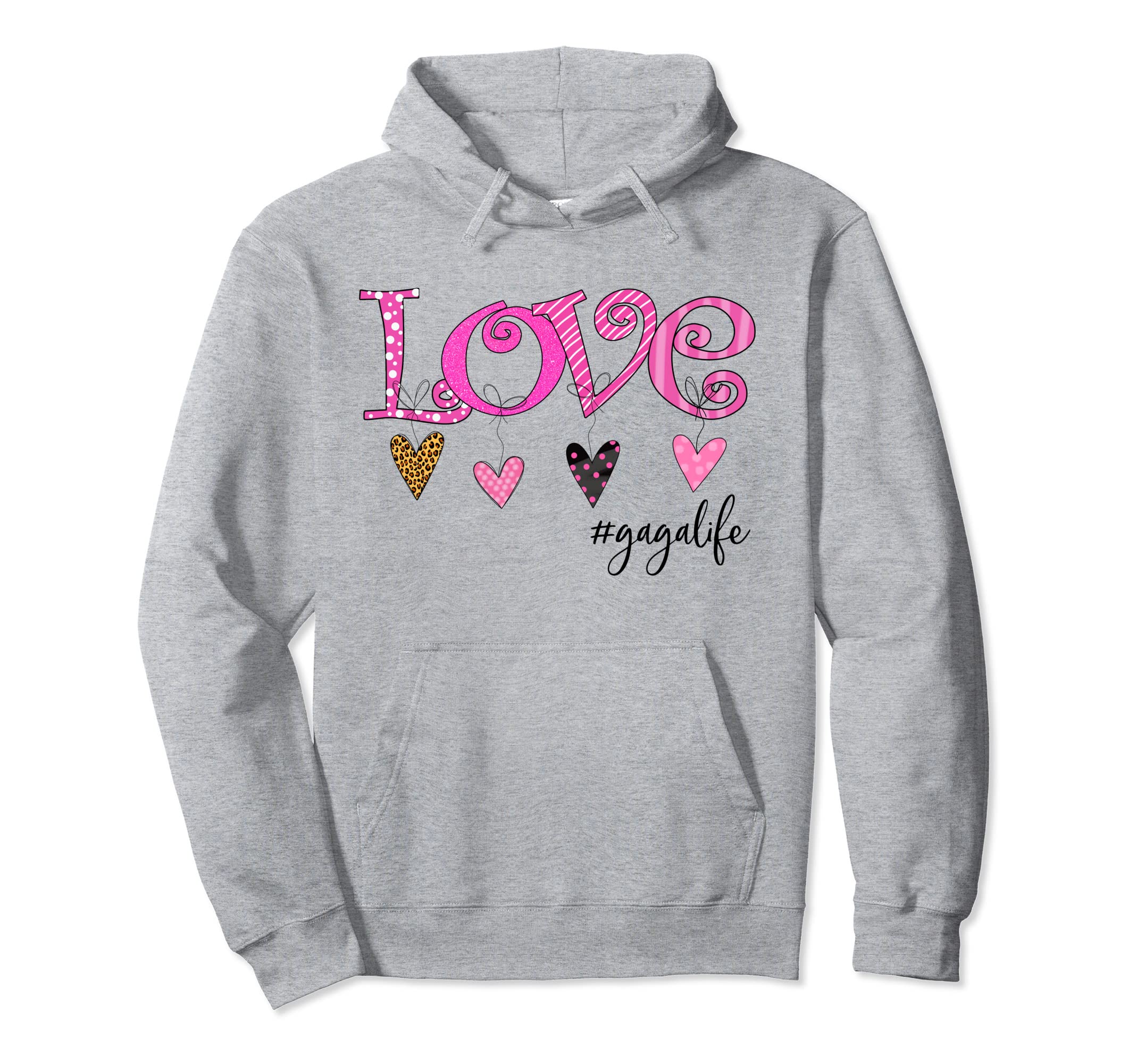 Pink Love Gagalife Heart Valentine's Day gift Pullover Hoodie