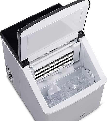 Miniatura 14 de Newair - Máquina para fabricar hielo, para colocar en encimera, plateada, máquina de hielo automática y compacta, cubitos de hielo listos en menos
