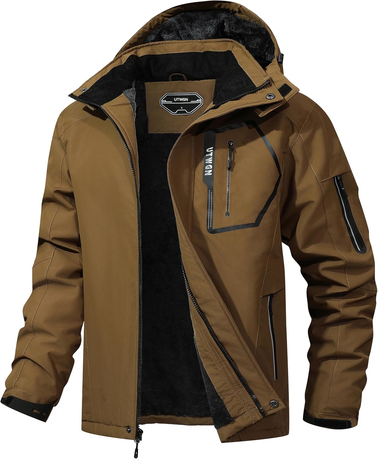 Men's Ski Jacket Winter Warm Snow Coat Waterproof Windbreaker Hooded Work Outerwear Snowboarding Jackets