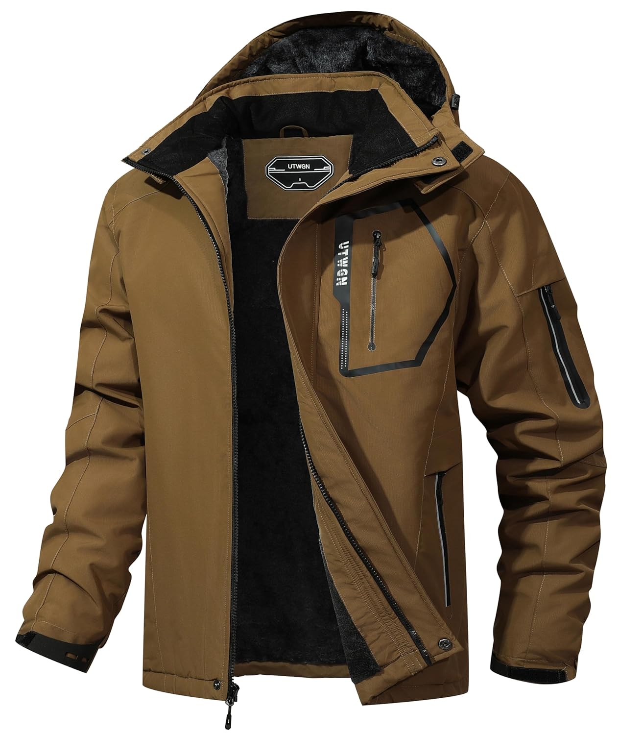 Mens Ski Jacket Winter Warm Snow Coat Waterproof Windbreaker Hooded Work Outerwear Snowboarding Jackets