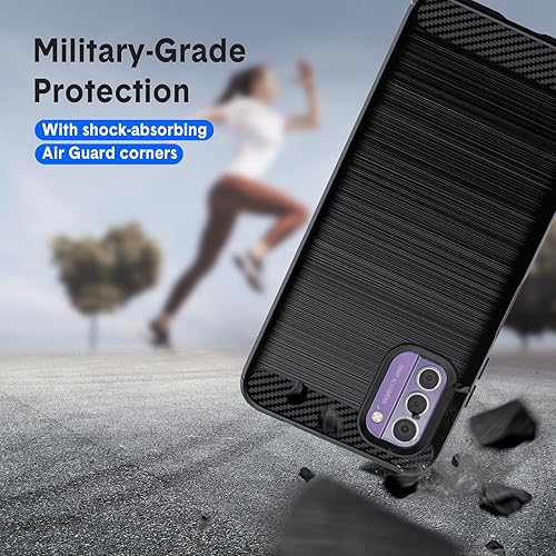 Miniatura 4 de Natbok Funda compatible con Xiaomi Poco F5 5G, TPU flexible textura cepillada antideslizante protección militar a prueba de golpes, funda delgada