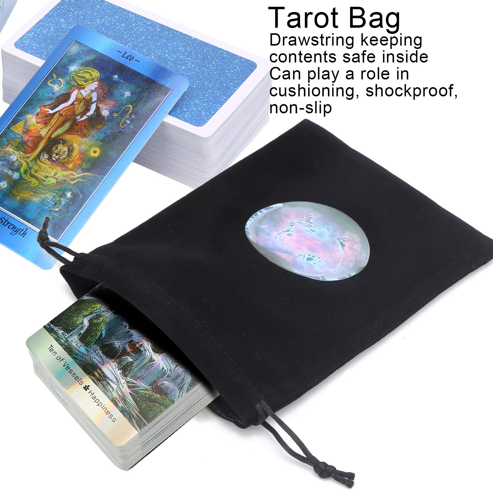 Torba ze Sznurkiem Tarot | 15 x 11,5 cm Pokrowiec na Worek Tarota | Torba ze Sznurkiem do Przechowywania Kart do gry Woreczek do Przechowywania Sznurka Tarota dla Kart Tarota/Biżuterii/Monet(4)
