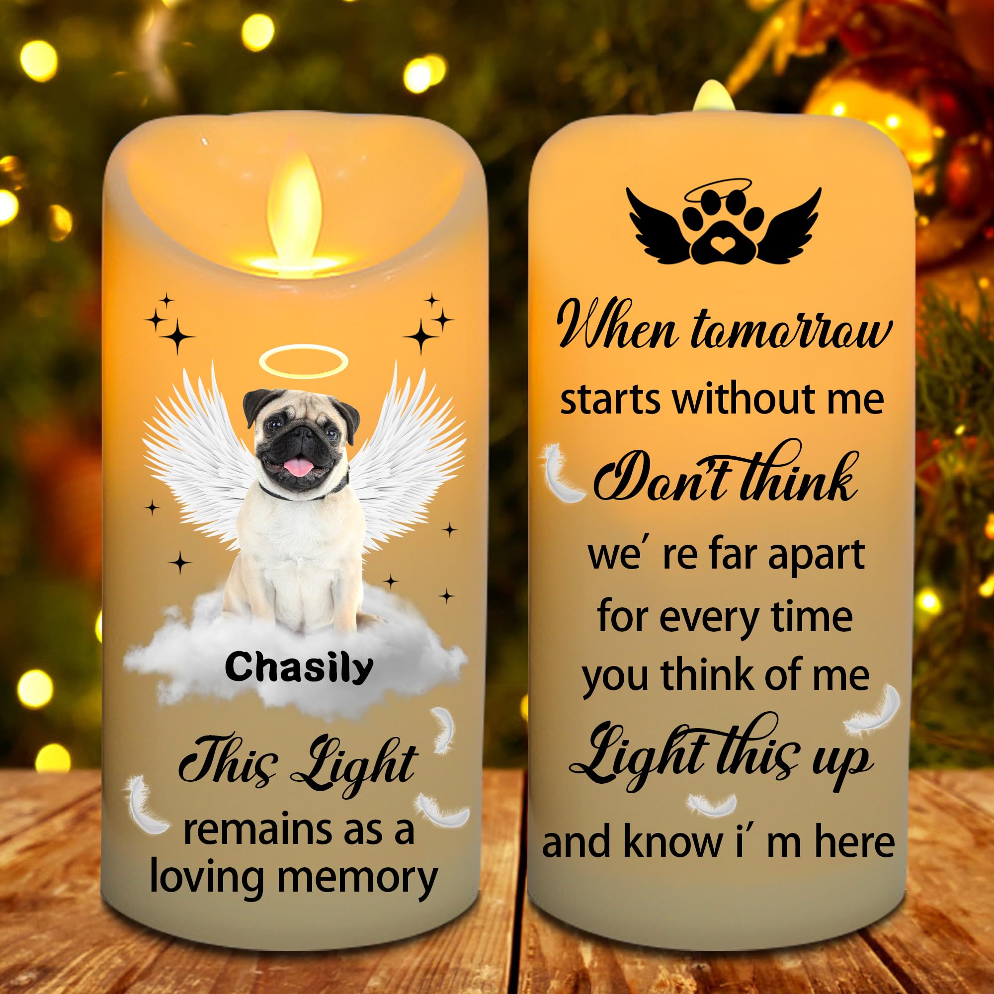 MHJUFGD Personalised Dog Memorial Candle Lamp Custom Name Light This Up and Know I'm Here Candle Decoration Memorial Gift for Loss of Dog Loss of Pet Sympathy Gifts for Dog Owners (Style 9)
