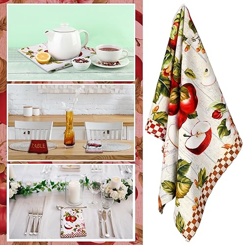 Miniatura 10 de Bencailor Toallas de cocina con estampado de frutas, toallas de mano absorbentes para verano, primavera, cocina, baño, decoración del hogar, 15.75 x