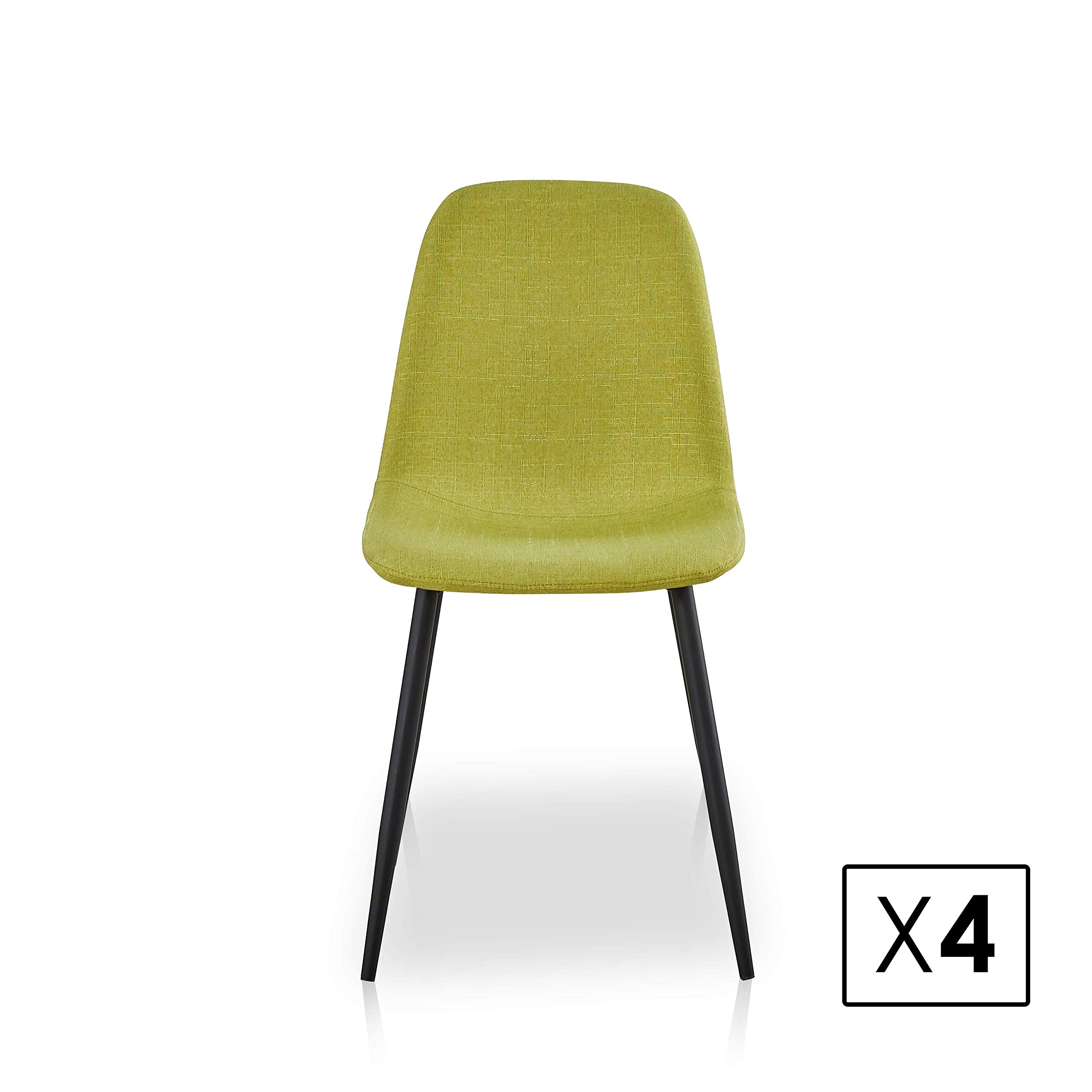 La Silla Española Alberca Sedia da Pranzo, Quercia, Verde Lime, Medidas: 53x45x87.5 cm, 4 unità