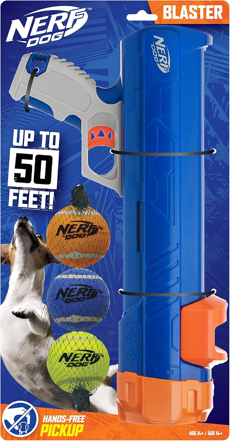 Nerf Dog 16-Piece Dog Toy Gift Set, Includes 16 2.5in Squeak Tennis Balls and a 10.25in Bucket, Nerf Tough Material, Green