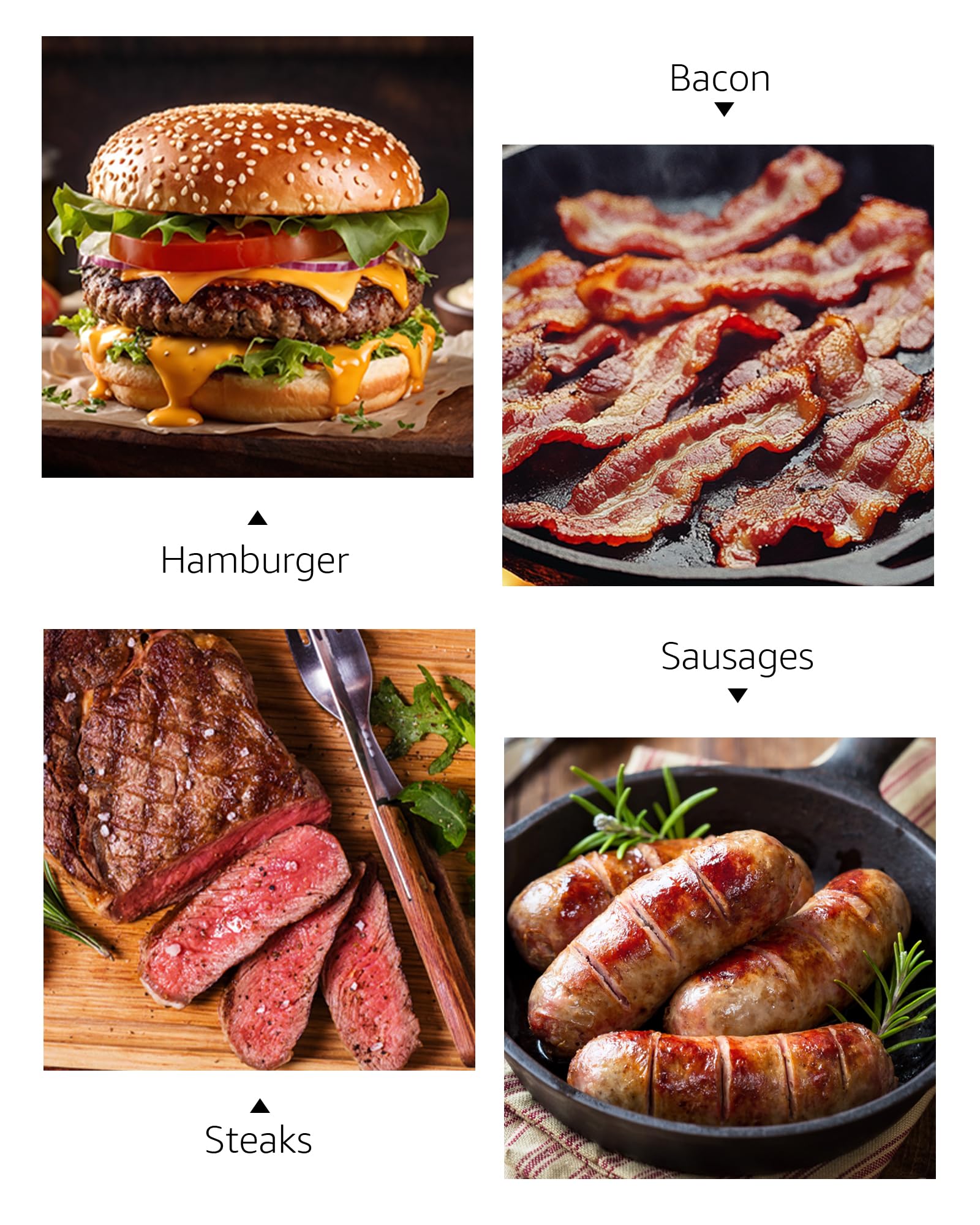 BS-VOG Smashed Burger Press, Pressa per Hamburger con Manico in Legno, 15.24 cm in Acciaio lnossidabile, Strumento per Grigliata, Carne, Patty, Steak, Bacon, ldea Regalo per Amanti del Barbecue