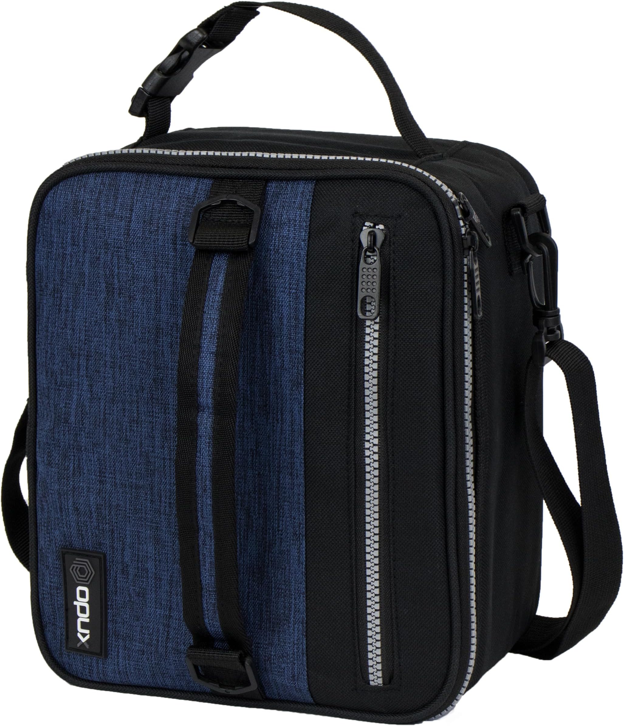 Insulated Lunch Bag for Men Women Kids, Soft Lunch Box, Navy Blue | Leakproof Lining, 6H+ Hot Cold, Clip-On Buckle + 48in Adjustable Strap, Front & Utensil Pockets, Soft Compact Cooler