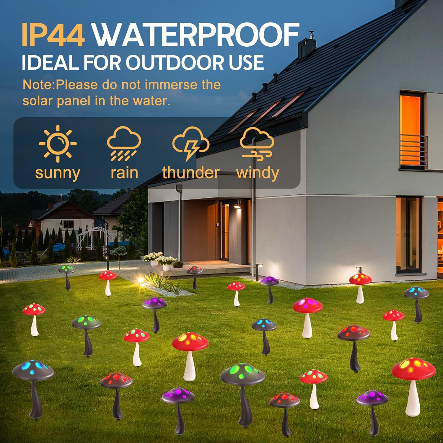 Decoración Patio Solar 6 Luces 6 Luces Solares Hongos Para Jardín - Decoración Exterior Impermeable IP65 (Automático Noche/Día) Luces LED Decorativas Noche