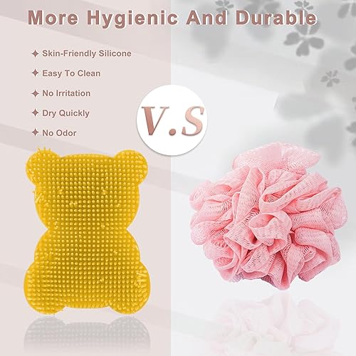 Miniatura 11 de VOCOSTE Cepillo corporal de silicona suave, cepillos sensoriales, esponja de silicona, cepillo de ducha para mascotas, cepillo de baño, verde Verde