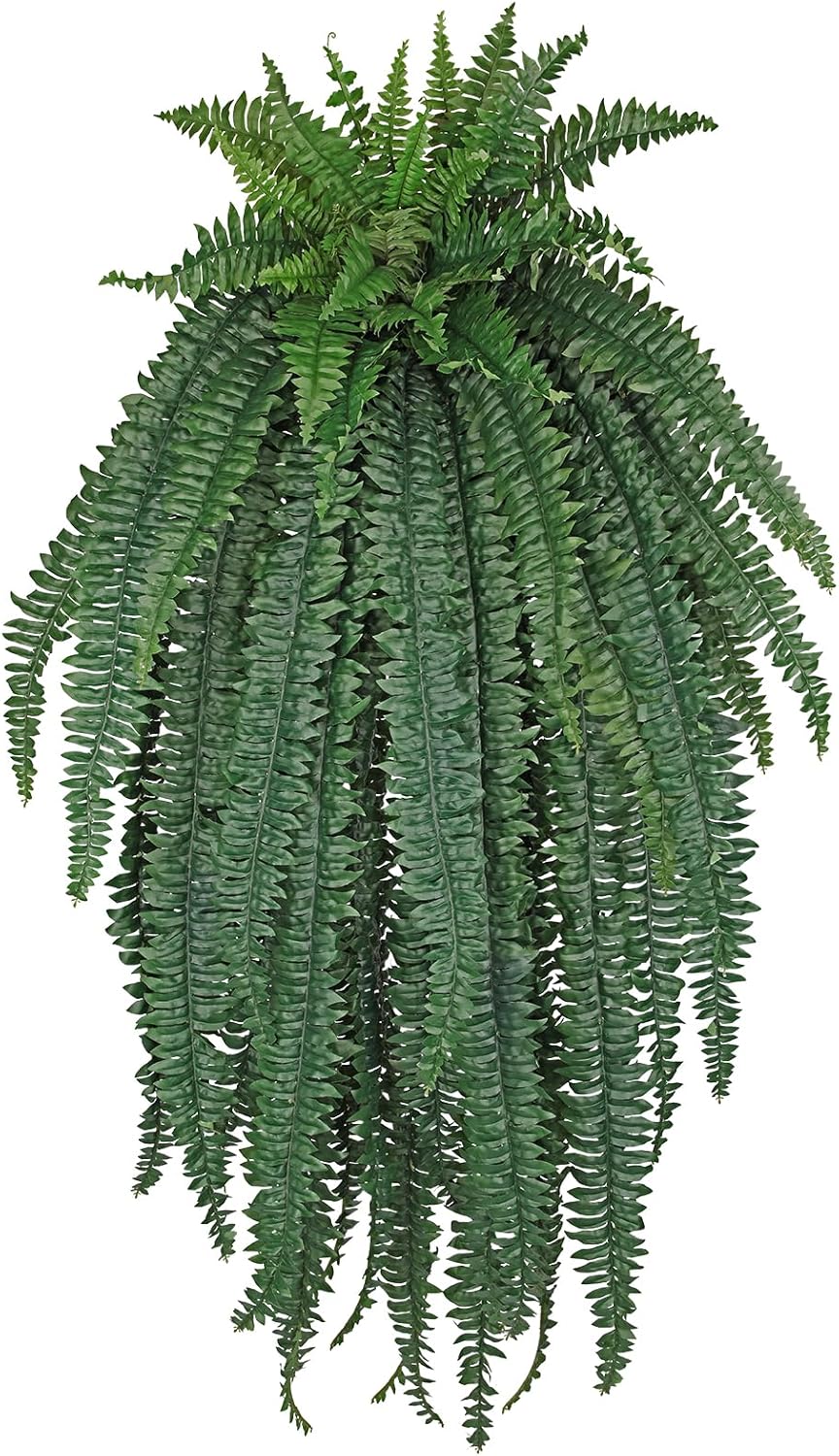 Ferns Fake Plants 59 Fronds Artificial Plants Outdoor 57" Long Fake Fern Look Real Large Plant Artificial Ferns Potted | Hanging Boston Fern | Fake Plant Shrubs for Home Garden Porch Farmhouse Decor