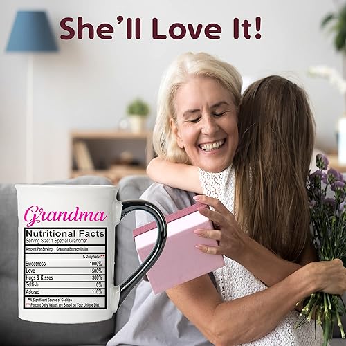 Miniatura 9 de Cottage Creek Taza de café para abuela, taza de café de 16 onzas con datos nutricionales para abuela, regalos de cumpleaños para mujeres, regalos de