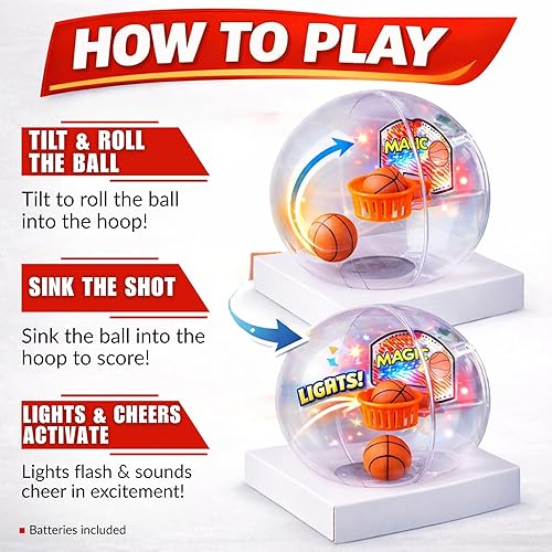 Miniatura 4 de Liberty Imports Paquete de 12 mini baloncesto electrónico de mano para disparar y puntuar juego de aro con luces LED y sonidos, juguetes a granel,